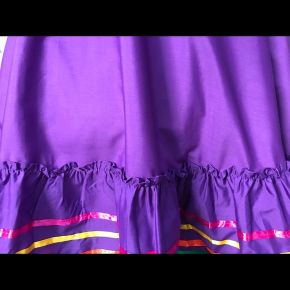 Mexican two piece skirt 39” long Jalisco style purple for 5 Mayo, Mexican party - Picture 3 of 6